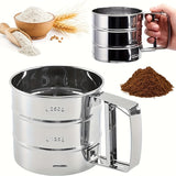 Stainless Steel Flour Sifter – Double Layer Fine Mesh (Imported)