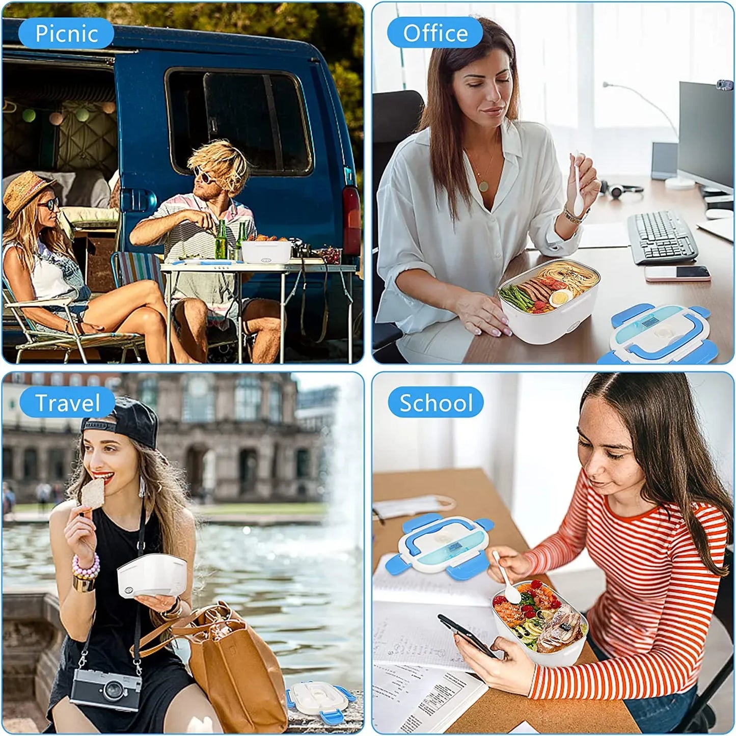 Waterproof Portable Electric Heating Lunch Box (Imported)