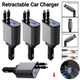 4 In 1 Car Charger 120W With Retractable Cable