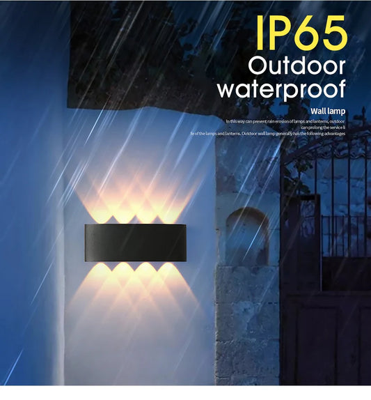 Outdoor Waterproof Up & Down 3+3 LED Wall Light