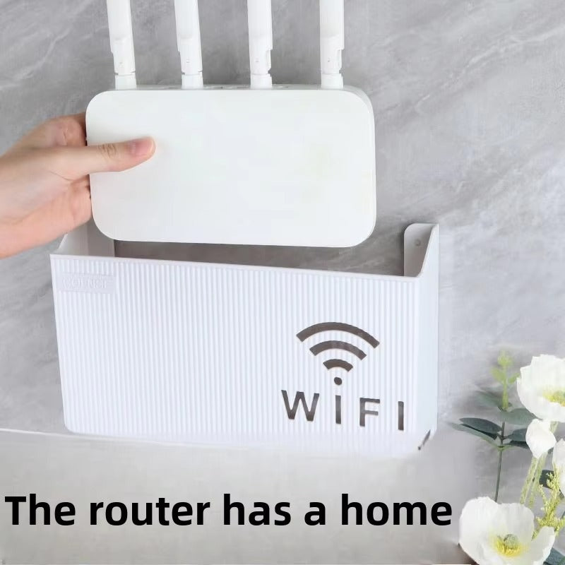 Wall-Mount WiFi Router &amp; Cable Organizer Box – ABS Plastic (Random Colors)