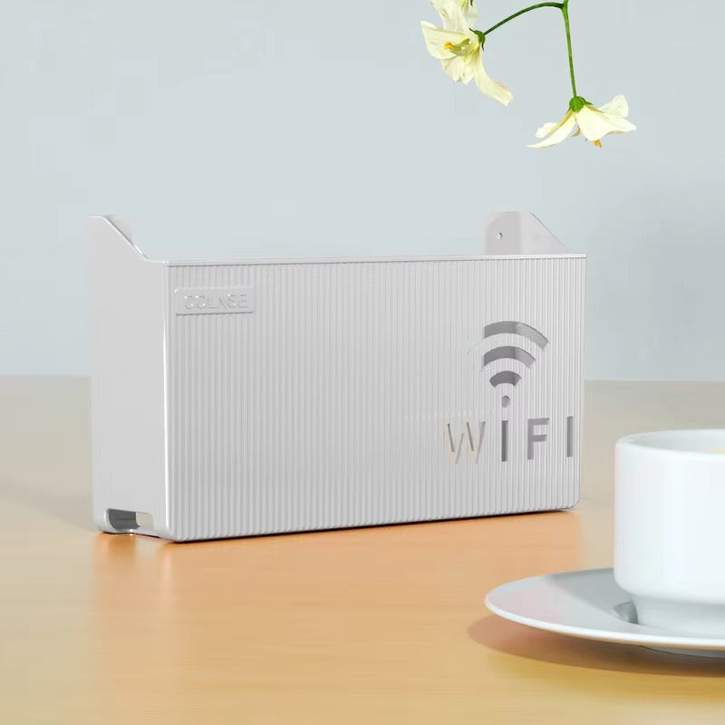 Wall-Mount WiFi Router &amp; Cable Organizer Box – ABS Plastic (Random Colors)