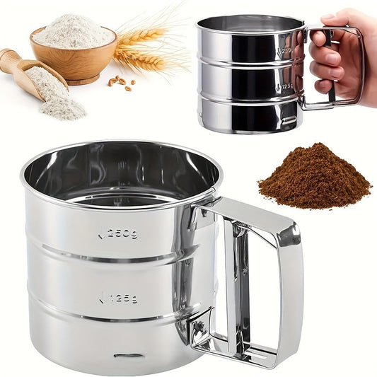Stainless Steel Flour Sifter – Double Layer Fine Mesh (Imported)