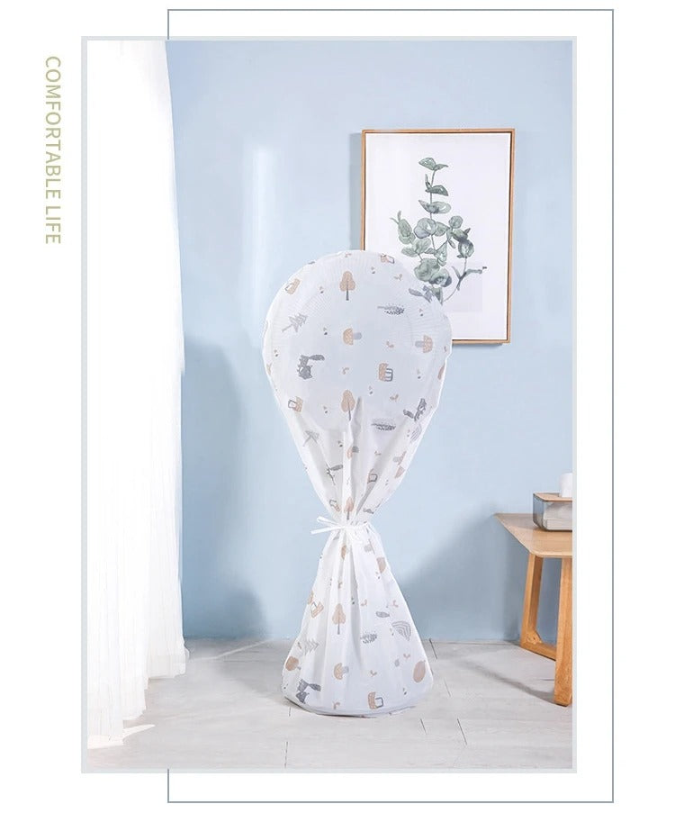 Decorative Fan Cover with Colorful Pattern Design – Dust Protection & Stylish Room Accent