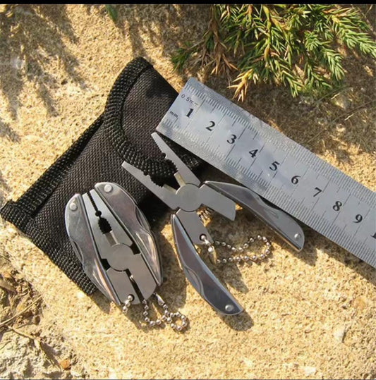 Stainless Steel Outdoor Portable Multitool Plier Knife Key Chain Screwdriver Mini Tools
