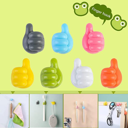10 Pcs Wall Decoration Hook Creative Silicone Thumb
